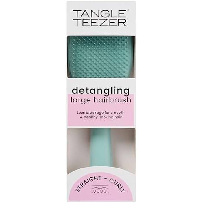 Tangle Teezer | The Large The Ultimate Detangler Hairbrush | Perfect for Long, Thick, Curly & Textured Hair | Two-Tiered Teeth for Gentle Detangling | Reduces Breakage| Ergonomic Handle | Marine Teal